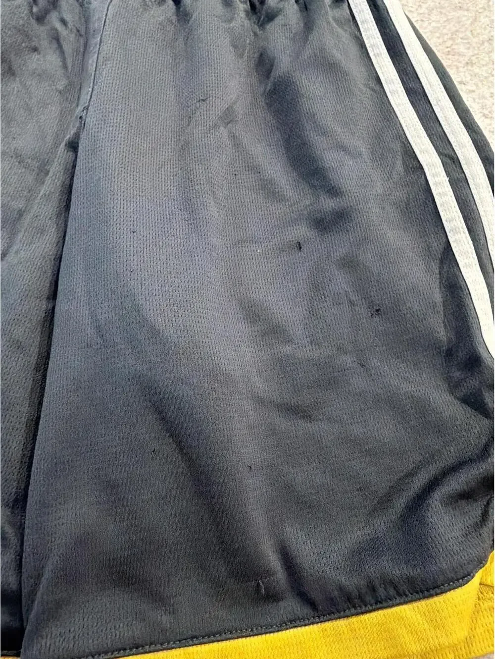 Adidas Boys Medium Black and Yellow Athletic Shorts